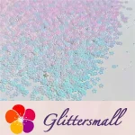 4mm Hollow Out Plum Flower Shaped Iridescent Ice Blue Glitter C021R