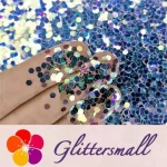 2.5mm Hexagon Shaped Dream Blue Iridescent Glitter FE-NIB