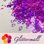 4mm Holographic Purple Hollow Out Heart Shaped Glitter LB0800