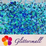 4mm Holographic Sky Blue Hollow Out Heart Shaped Glitter LB0700