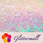 4mm Hollow Out Heart Shaped Dream Pink Iridescent Glitter C003R