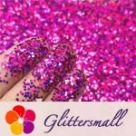 1mm Hexagon Shapes Laser Rose Red Glitter LB0900]