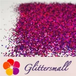 1mm Hexagon Shapes Laser Rose Red Glitter LB0900]