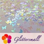 3mm Butterfly Shapes Rainbow Glitter C022