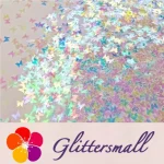 3mm Butterfly Shapes Rainbow Glitter C022
