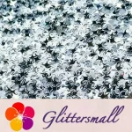 3/4/5mm Four Pointed Star Shapes Mirror Silver Glitter GSY001