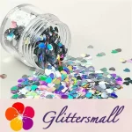 4mm Heart Shapes Laser Silver Glitter LB0100