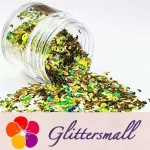 3mm Moon Shapes Laser Gold Glitter LB0210