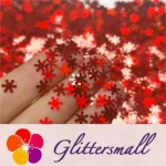 6mm Holographic Red Snowflake Shaped Glitter LB300