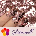 4mm Light Pink Hollow Out Heart Shaped Glitter B0920