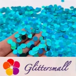 6mm Round Shaped Holographic Sky Blue Glitter LB0700