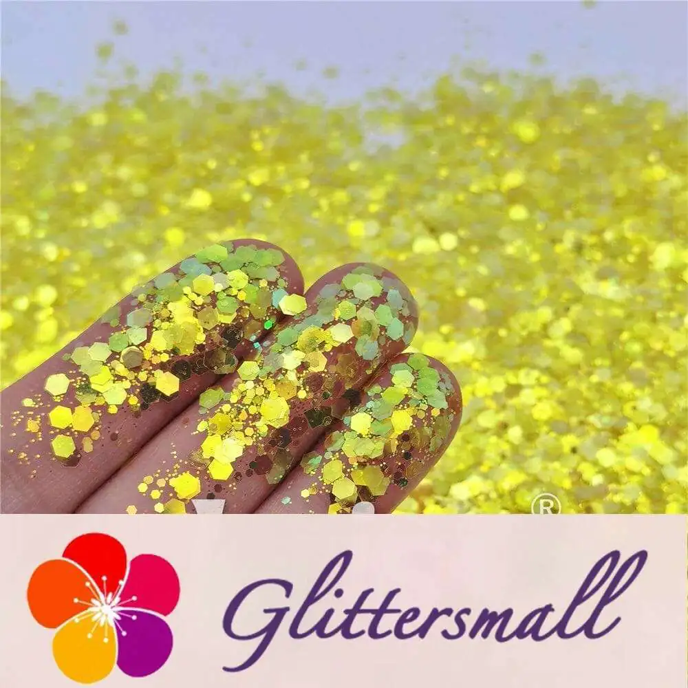 General Mixed High Brightness Iridescent Lemon Yellow Glitter FC332
