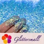 Blue High Brightness Iridescent Cellophane Glitter Shards (Flakes) FC337 2x2