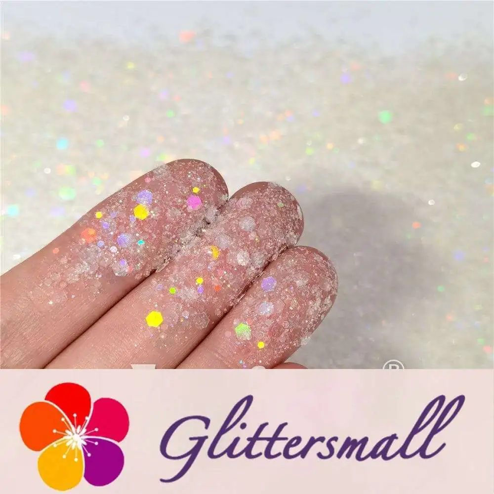General Mixed Rainbow Translucent Holographic Glitter Hexagon Shaped LB01100