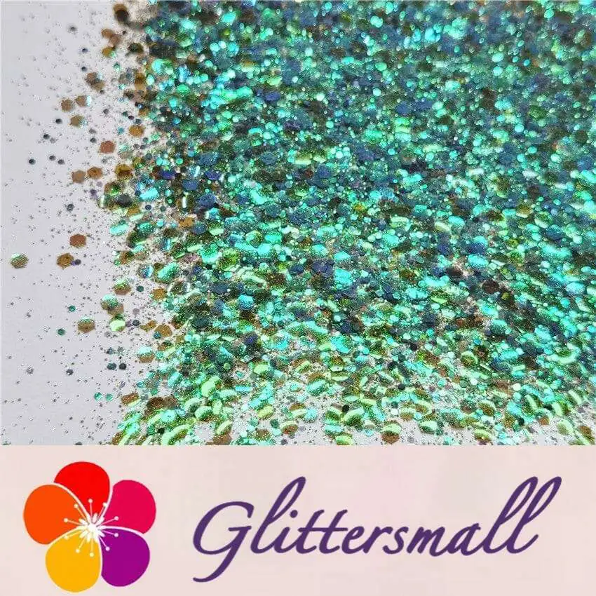 General Mixed Iridescent Translucent Green Glitter C016