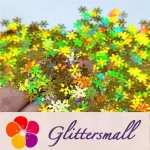 9mm Snowflake Shaped Holographic Gold Glitter LB0210