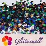 9mm Butterfly Shaped Holographic Black Glitter LB01000