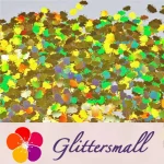 9mm Butterfly Shaped Holographic Gold Glitter LB0210