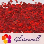 9mm Flame Or Fire Shaped Holographic Red Glitter LB0300