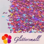4mm Thunder Or Lightning Shaped Holographic Pink Glitter LB0901