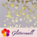 Golden Gear Shaped Collection Mixed Metal Glitter MC207