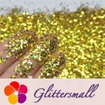 1mm Hexagon Shapes Gold Glitter B0203