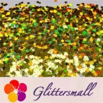 5mm Cherry Blossoms (Sakura) Shaped Holographic Gold Glitter LB0210