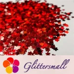 5mm Cherry Blossoms Shaped Holographic Red Glitter LB0300