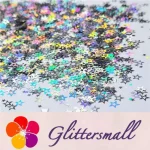 6mm Holographic Silver Hollow Out Star Shaped Glitter LB0100